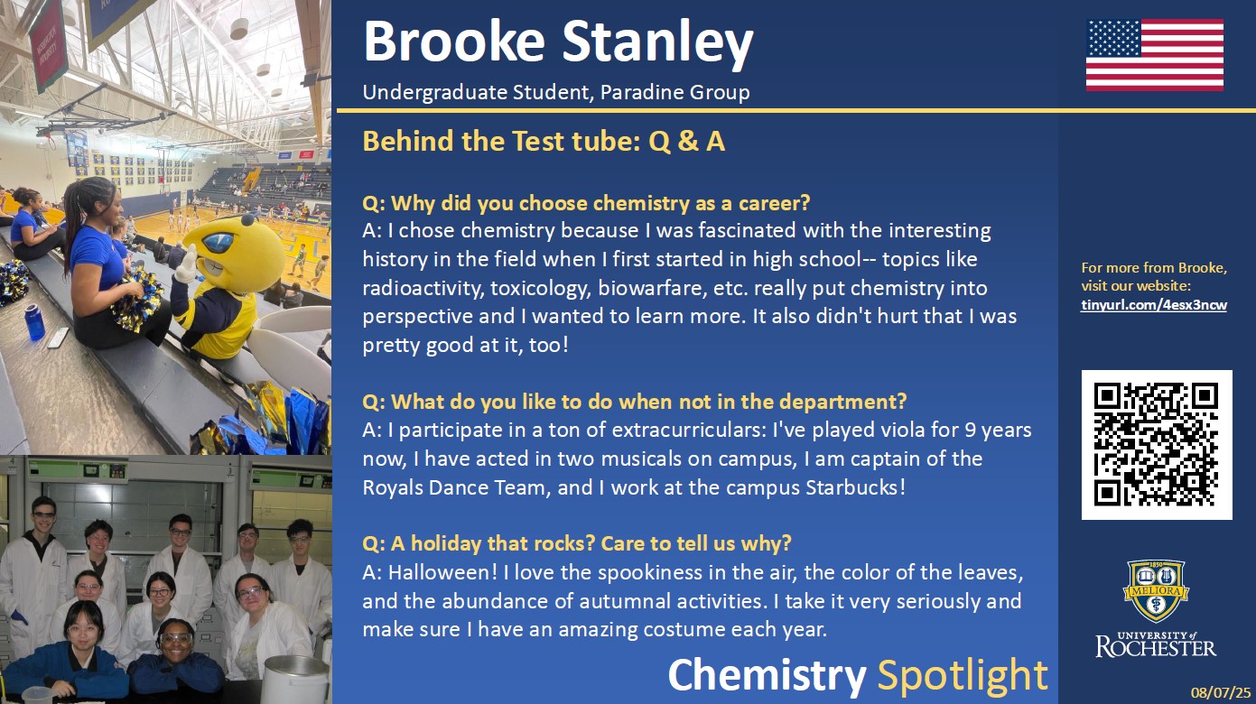 A poster featuring the person's image and the answer to three profile questions, written on page.