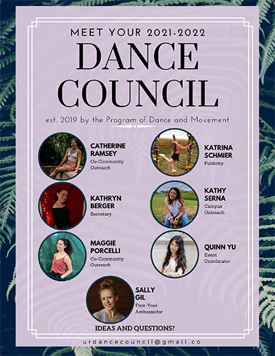 2021-2022 Dance Council members.