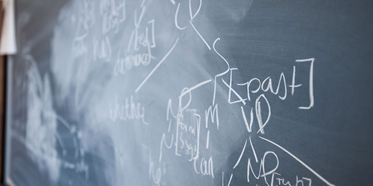 Chalkboard with scribblings