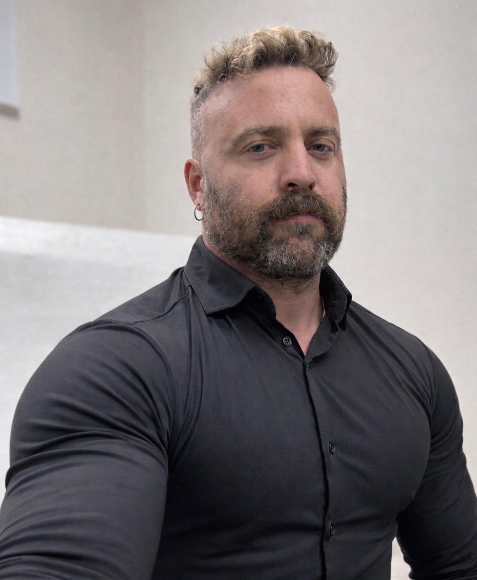 Peter Christensen in a black shirt.