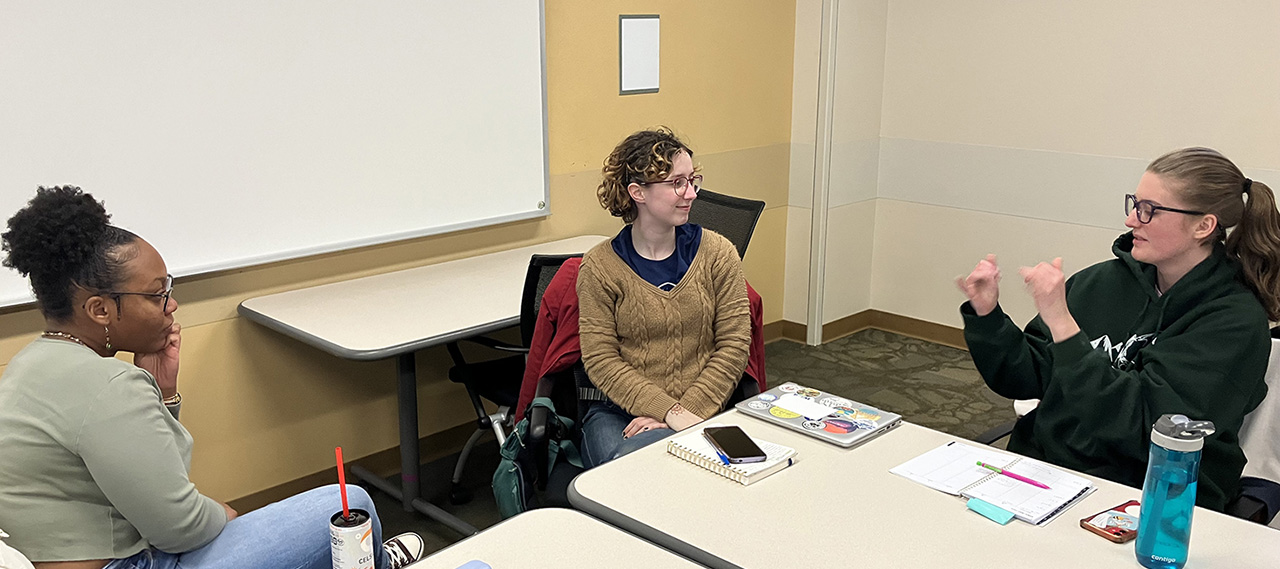 A group of students in class.