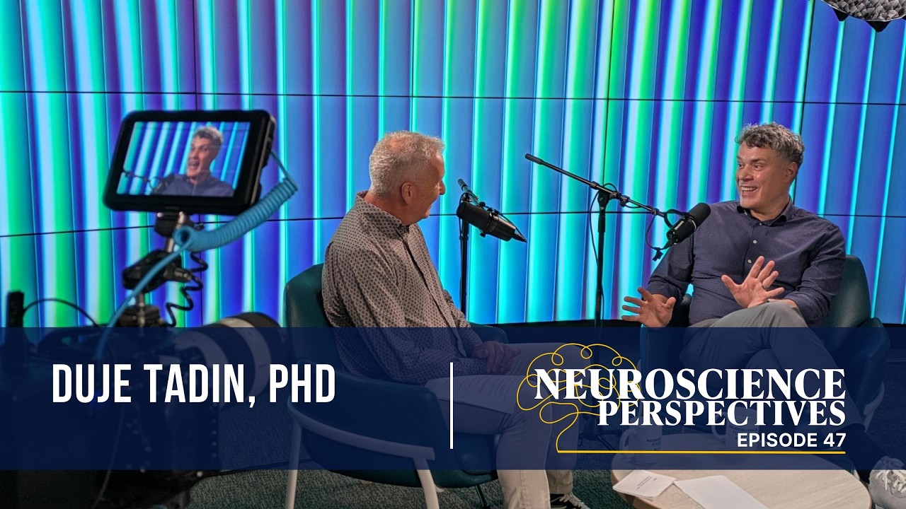 YouTube thumbnail of Neuroscience Perspectives podcast with Duje Tadin