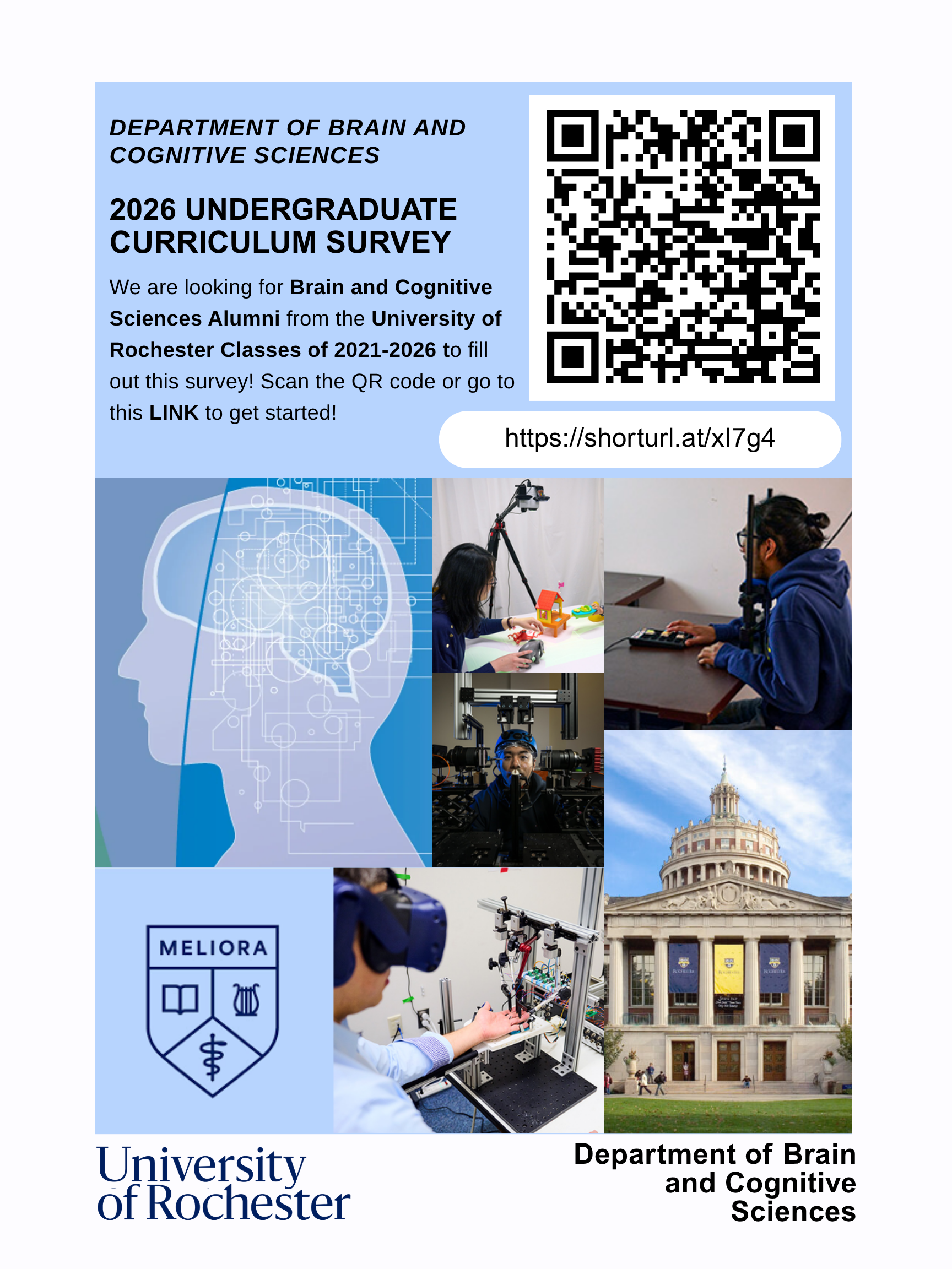 Flyer showing the QR code for the BCS survey