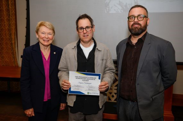 Schottenfeld (center), with University of Rochester Professor Sarah Mangelsdorf