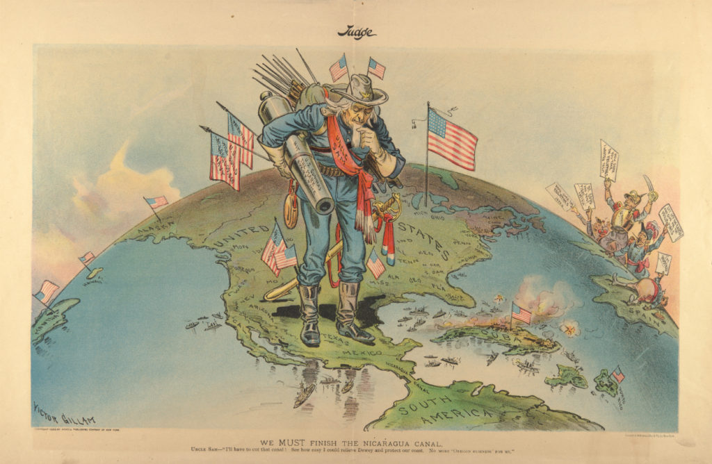 1891 Judge Magazine cover, imperialism political cartoon